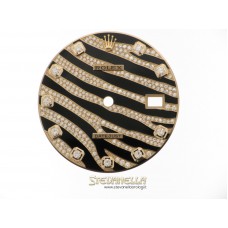 Quadrante Zebra diamanti originale + sfere Rolex Datejust ref. 116135 - 116185 nuovo